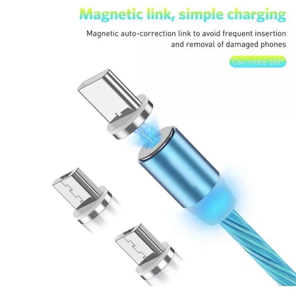 Magnetic charging light up cable